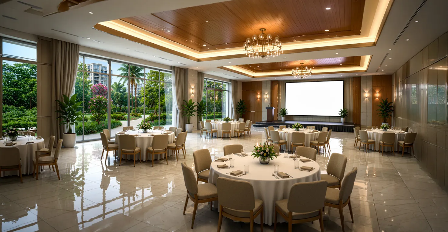 Multipurpose hall set up for gatherings and events